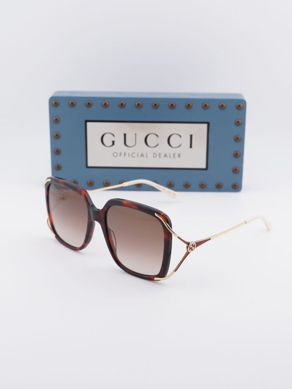 Gucci GG0647S 002 Square Sunglasses - Havana / Brown